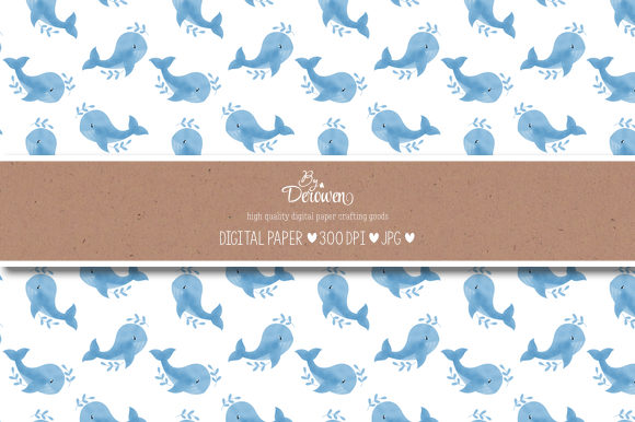 Download Digital Paper, Printable, Baby Whale 2 - Digital paper Collection