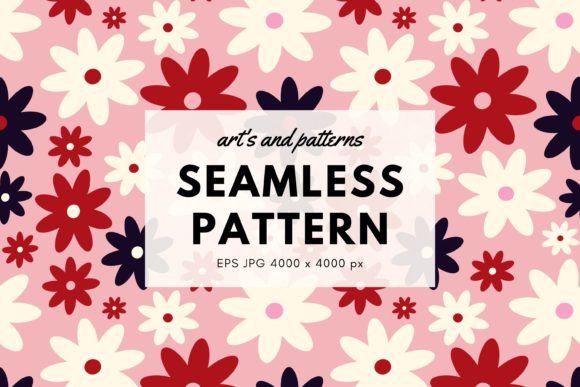 Download Pink Retro Pattern with Flowers in 60s - Retro Collection