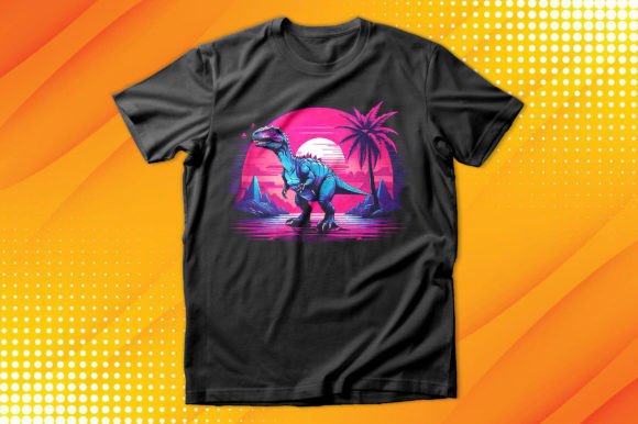 Download Retrowave Dinosaur Art T-shirt - Retro Collection