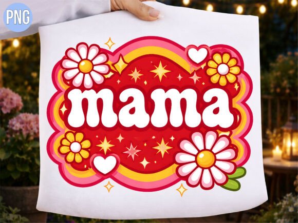 Download Retro Groovy Mama Flower Power PNG - Retro Collection