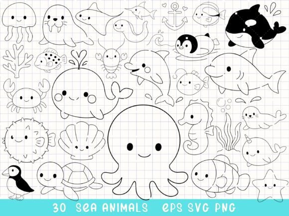 Download Sea Animals Clipart Ocean Animal Svg - Ocean animal Collection