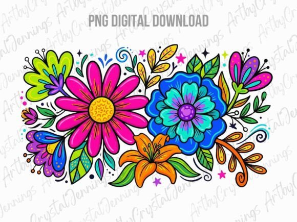 Download Vibrant Retro Vintage Flower Power PNG - Retro Collection