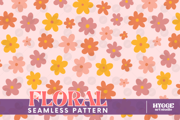 Download Retro Flowers Seamless Pattern Paper PNG - Retro Collection