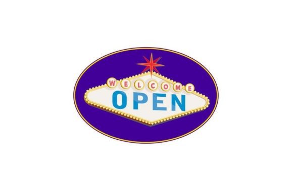 Download Retro Welcome Open Neon Sign Oval EPS - Retro Collection
