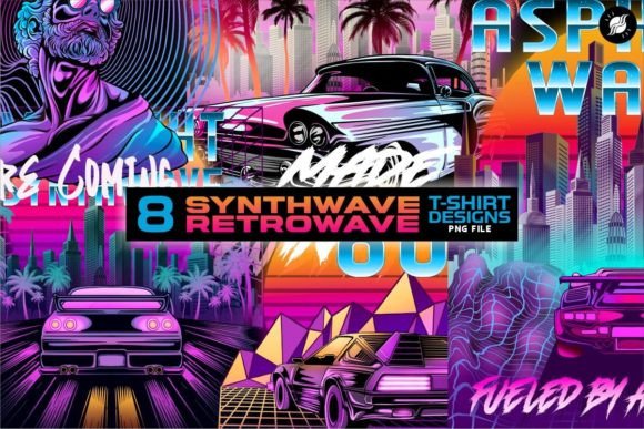 Download Synthwave Retrowave T-shirt Designs - Retro Collection