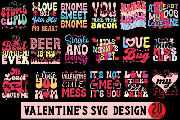 Download Valentine’s Day Retro Designs Bundle - Retro Collection