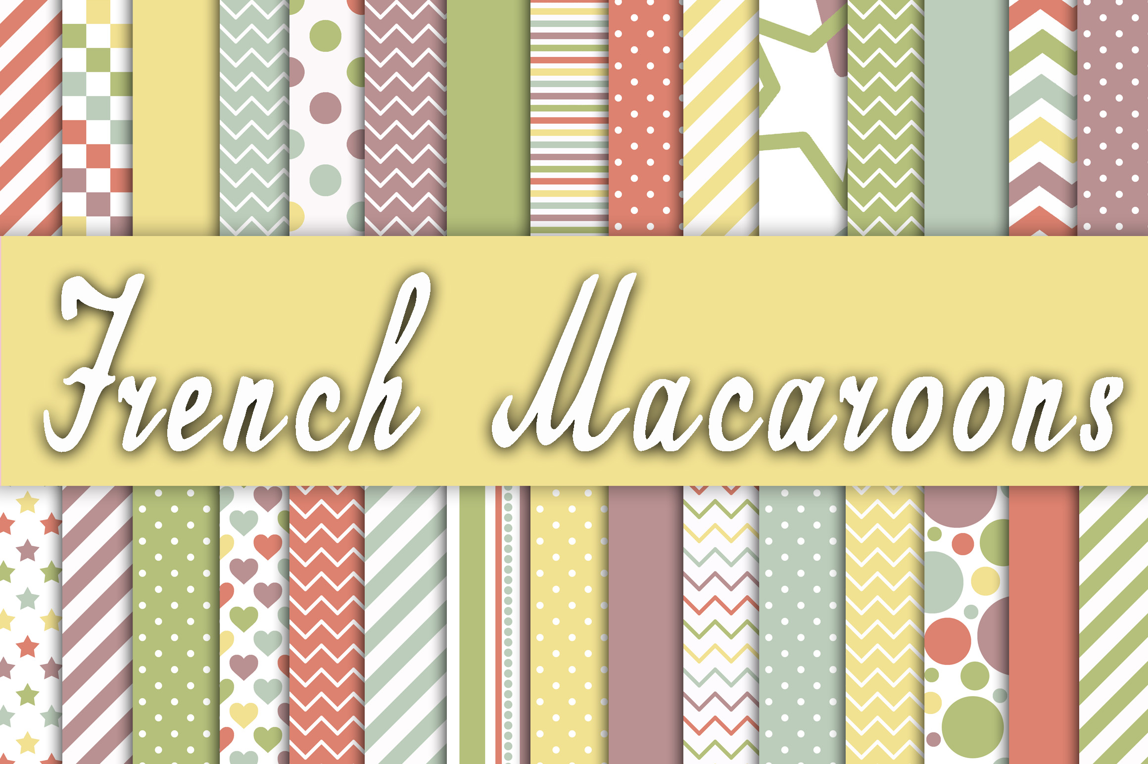 Download French Macaroons Digital Paper - Digital paper Collection