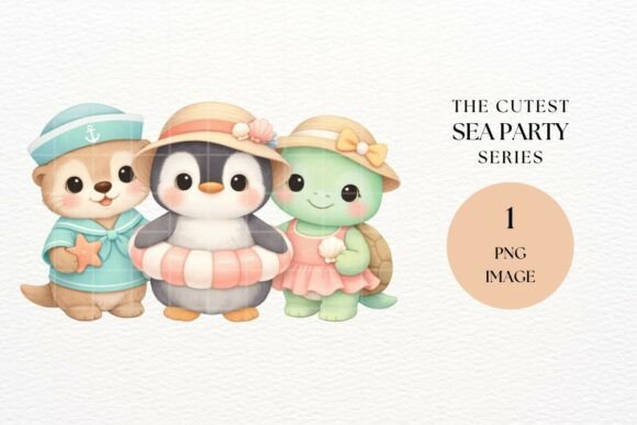 Download Cute Summer Ocean Animal Trio Clipart - Ocean animal Collection
