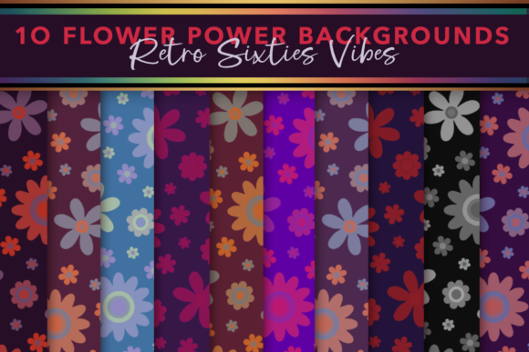 Download Flowers of the Sixties Digital Paper Set - Digital paper Collection